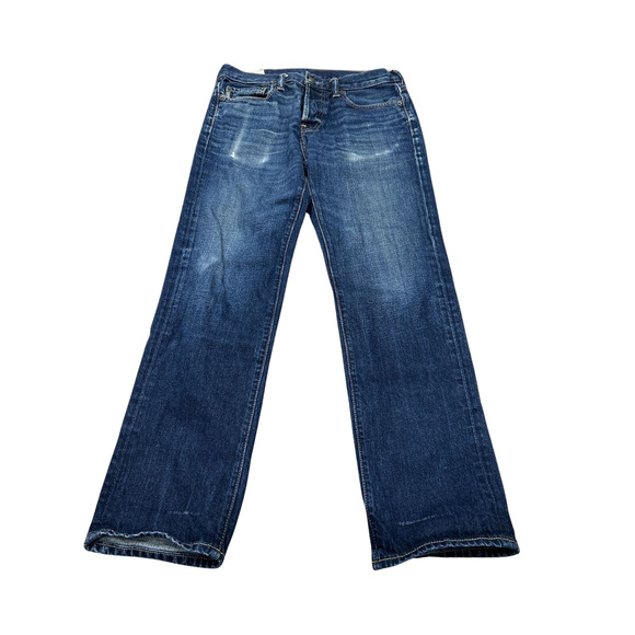 Abercrombie & Fitch Men's Size 30X30 Dark Wash Straight Leg Button Fly Jean NOTE - Picture 1 of 12